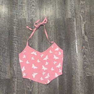 butterfly shirt halter tank top